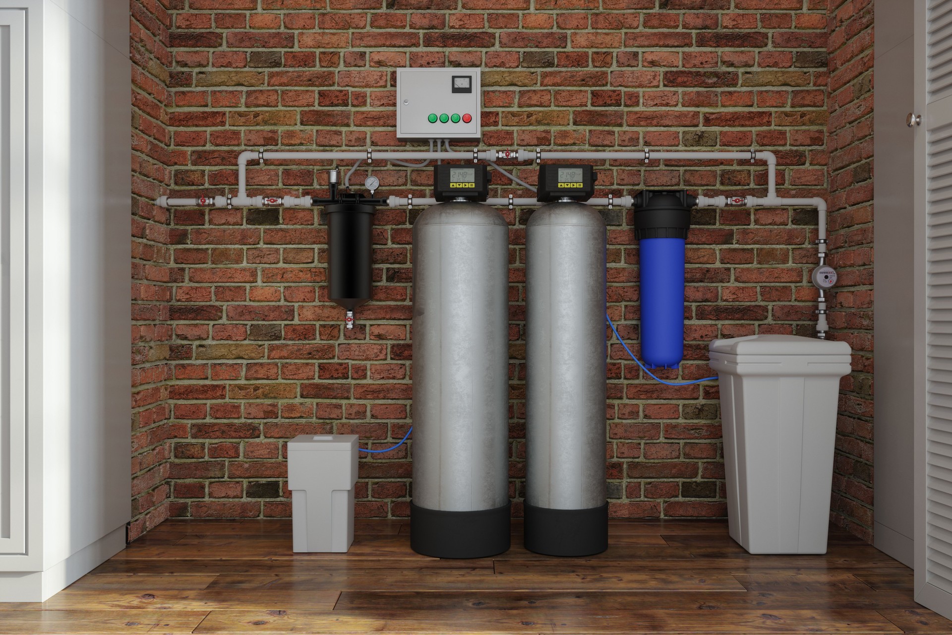 Front View Of House Water Filtration System